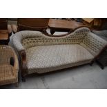 A large Victorian chaise longue, length approx. 220cm