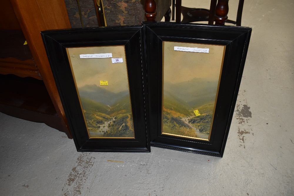 A pair of Victorian prints in Ebonised frames, approx. 51 x 31cm