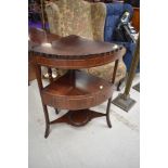 An early 19th Century mahogany corner washstand having fold over top