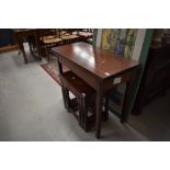 A late 19th/early 20th Century mahogany fold over tea table, on square legs , approx. width 90cm