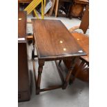 A Priory style oak occasional table, width approx. 69cm