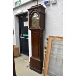 A late 18th Century oak cased long case clock having 8 day movement with 30cm brass face, recessed