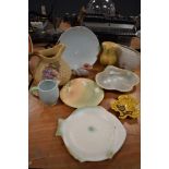 A selection of ceramics by Shorter and sons including fish and shell plates
