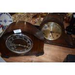 Two art deco mantle clocks including Napoleon design and Anvil with chime