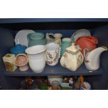 A selection of studio pottery and other similar ceramics, including Crown Devon and more, twelve
