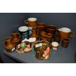 An assortment of Hornsea pottery including jugs and egg cups,around twenty items in total.