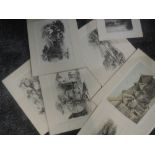 Seven engravings, inc Lakeland views, Bowness, 11 x 16cm