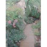 A Ltd Ed print, Aldama, garden study, numbered 165/220. 33 x 28cm, framed and glazed