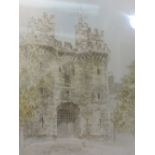 A watercolour, Martin Woodroffe, Lancaster castle, signed, attributed verso, 21 x 18cm, framed and