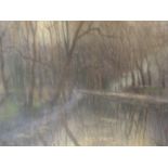 A pastel sketch, Holgate, autumnal canal scene, signed, 43 x 52cm, framed and glazed