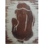 A woodcut print after Michael Jenkins, nude studies, signed and numbered 2/10, 21 x 17cm and four