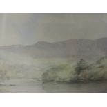 A watercolour, David H Harrison, lake landscape, signed, 33 x 50cm, framed and glazed