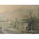 A watercolour, Neil Taylor, Thrang Troutbeck, attributed verso, 33 x 46cm, framed and glazed