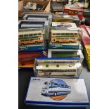 Seventeen Corgi (UK & China) diecast Buses, various including Metro, Plaxton, Bedford and similar,