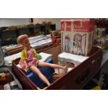 A vintage Sindy style doll stamped 033029, a Pedigree Sindy's Own Wardrobe in original box 12SA2,