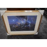 A Framed Print after John Austin, Night Arrival, bearing signature to mount and numbered 22/600