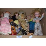 A selection of childrens dolls and toys including early 1964 Troll