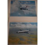 Four limited edition prints after Edward Miller of aviation interest.