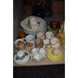 A selection of ceramics including Falcon ware and Roslyn cake plates