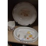 A selection of childrens ceramics including Mabel Lucie Attwell baby plate