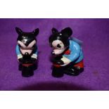Two vintage Marx toys Walt Disney Mickey mouse figures with bobbing heads.