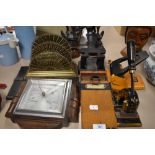 A selection of desktop items including letter rack stamp header for Windermere and hole punch