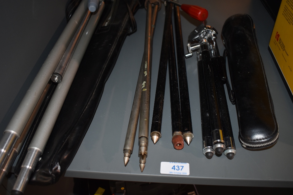 A selection of various tripods including Velbon Super V