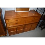 A vintage teak Nathan base unit, width approx. 102cm