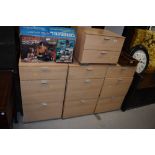 A selection of laminate beech effect bedroom chests , Schreiber or similar quality