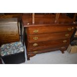 A bombe style four drawer chest on ball and claw feet, width approx 101cm