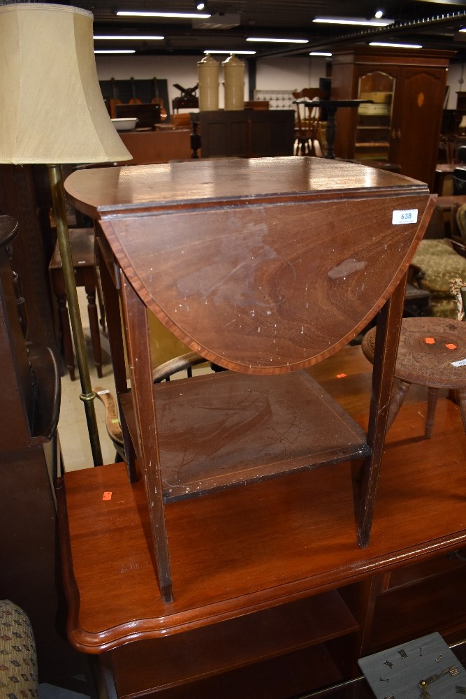 An Edwardian style mahogany and inlaid occasional table, restoration project