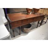 An Edwardian mahogany sideboard, converted from box piano, width 164cm