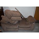 A two seater reclining sofa with good upholstery