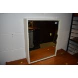 A painted bathroom cabinet, mirror door, approx 58 x 47cm