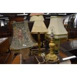 A selection of vintage and later table lamps