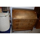 An early 20th Century bleached mahogany bureau, in a continental style, width approx. 106cm