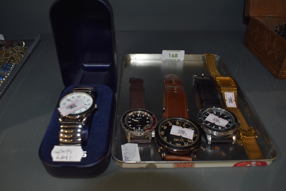 Five gents fashion wrist watches including Sekonda, Citizen, Limit etc