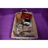 A small selection of costume and HM silver jewellery including 2 pairs of silver cufflinks, four