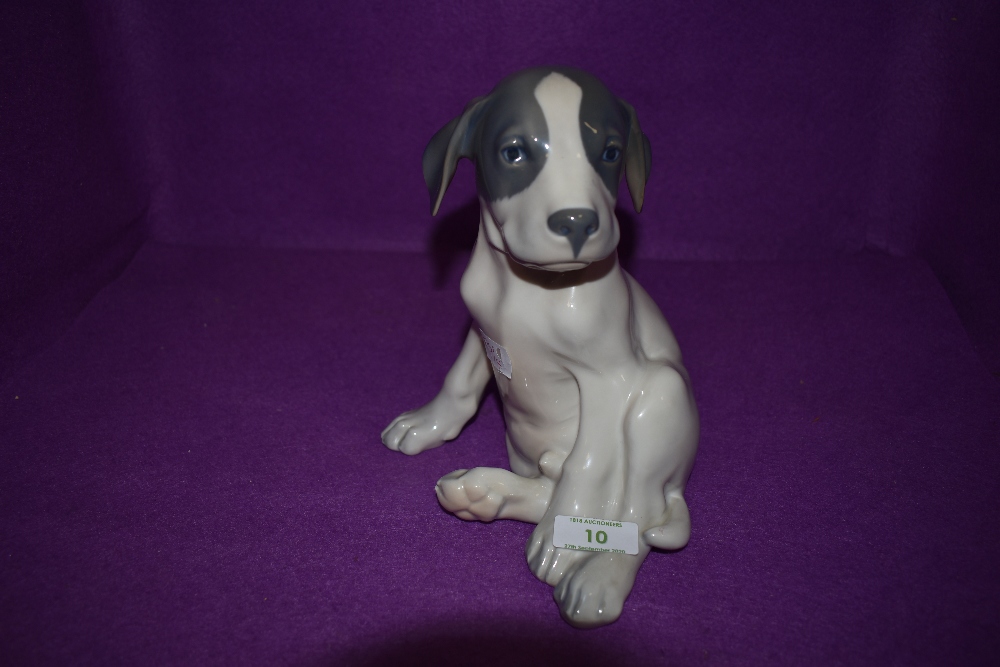 A Royal Copenhagen study, Seated Puppy, model no 259, height 21cm