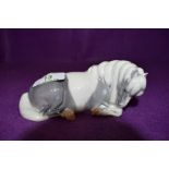 A Royal Copenhagen study, Dapple Grey Pony, Lying, model no 4611, length 12cm