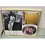 A framed and signed authenticated Keith Richards compact disc set and photo.