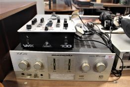 A lot of Hi-Fi and related equipment including headphones, speakers,portable mini disc player and