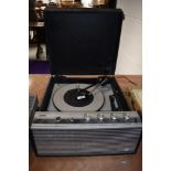 A vintage portable record player by ITT KB Model no. KP 1000