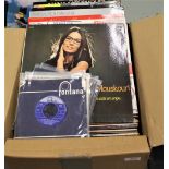 A large box of Nana Mouskouri records including Greek and French pressings.