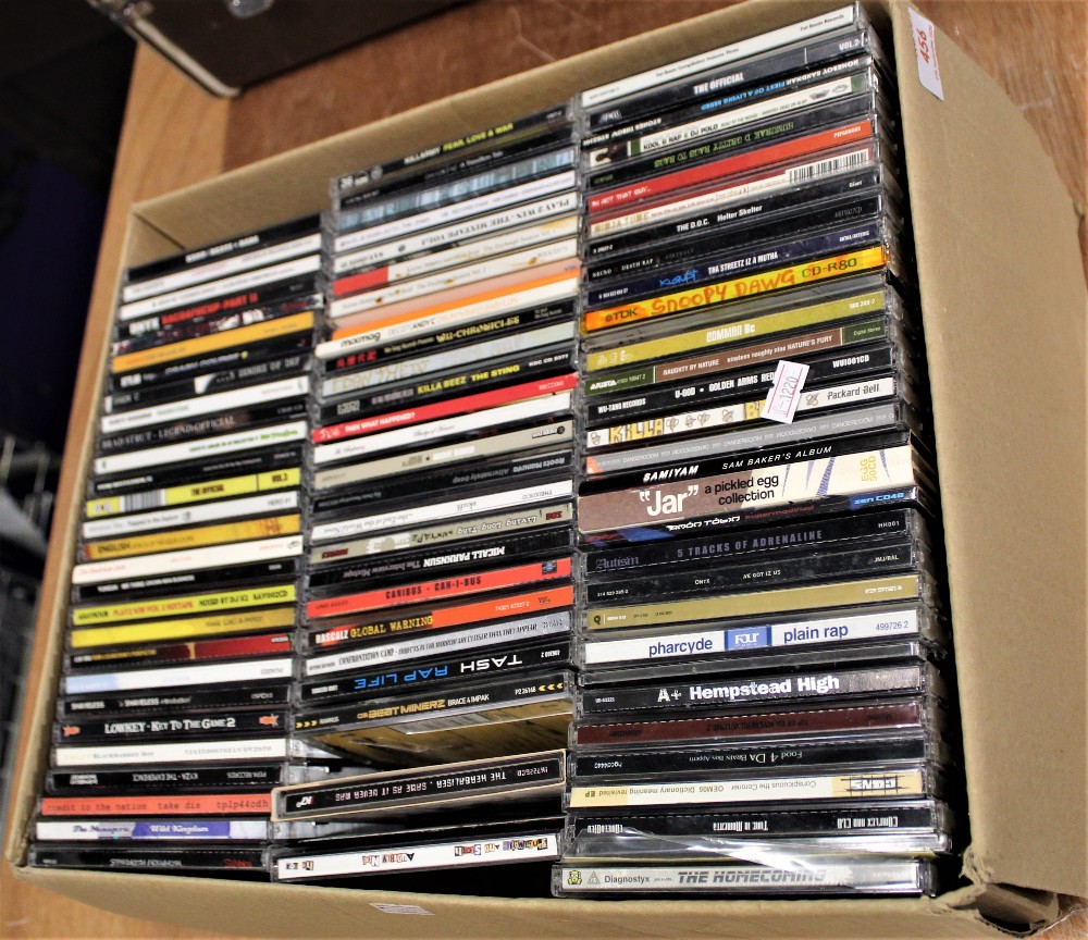 A lot of dance, hip hop, rap and related compact discs.