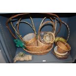 A selection of woven florestry and display baskets