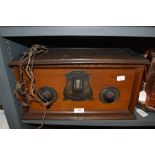 A 1920s Kolster-Brandes valve radio in wooden case.