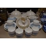 A selection of ceramics including Royal Doulton counterpoint cups, saucers and sugar basin, and