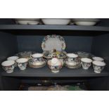 A part tea service by Cauldon in the Victoria pattern 35 pieces approx