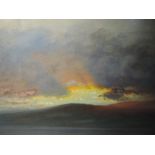 A gouache painting, Arthur Severn, Sunset Coniston, signed and dated 1906, 35 x 52cm, framed and